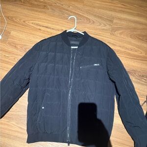 John Varvatos Black Quilted Bomber Jacket